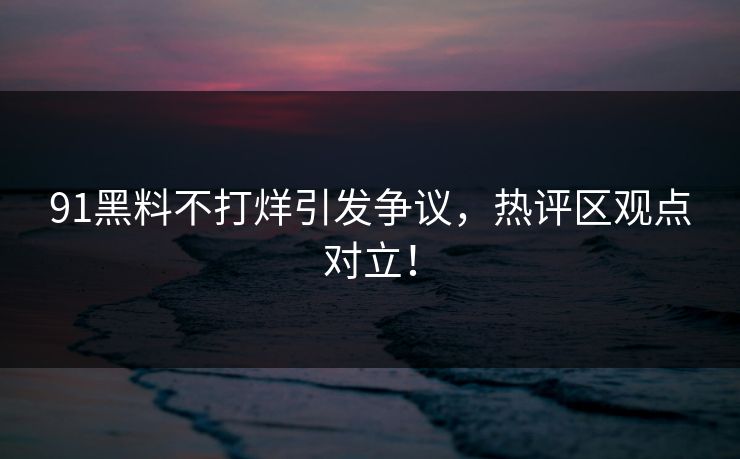 91黑料不打烊引发争议，热评区观点对立！