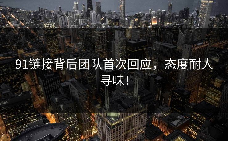 91链接背后团队首次回应，态度耐人寻味！