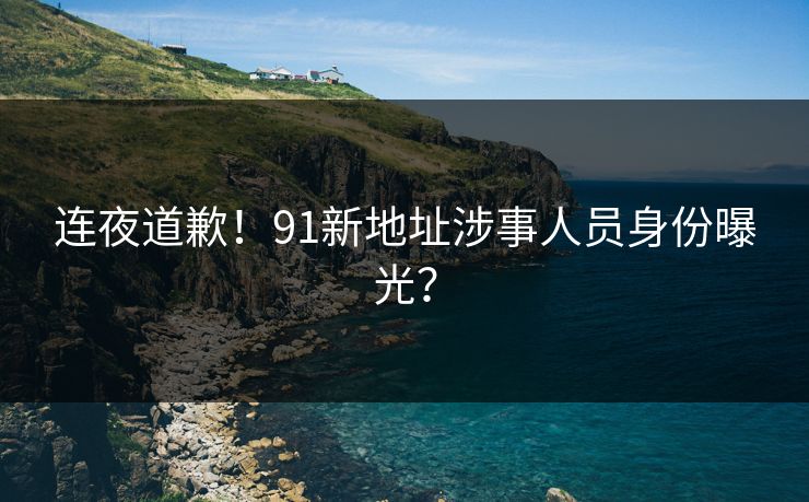 连夜道歉！91新地址涉事人员身份曝光？
