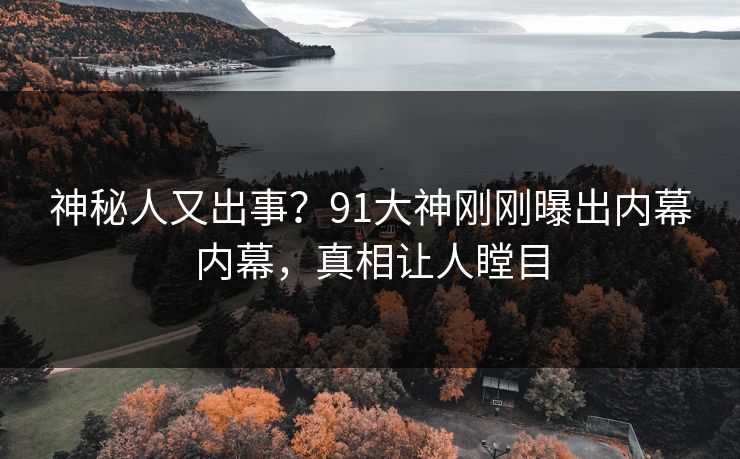 神秘人又出事？91大神刚刚曝出内幕内幕，真相让人瞠目