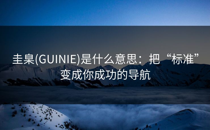 圭臬(GUINIE)是什么意思：把“标准”变成你成功的导航